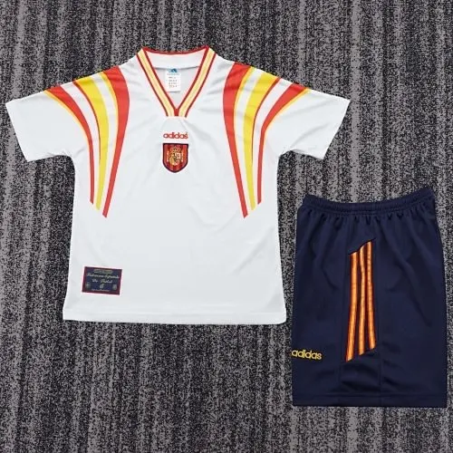 639a2cf4fdba8a330992521ba6c5396a 1996 Retro Spain Third Away kids kit jersey - Image 1