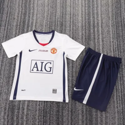 2008/2009 Retro Manchester United Away Champions League kids kit jersey
