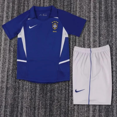 2002 Retro Brazil Away kids kit jersey