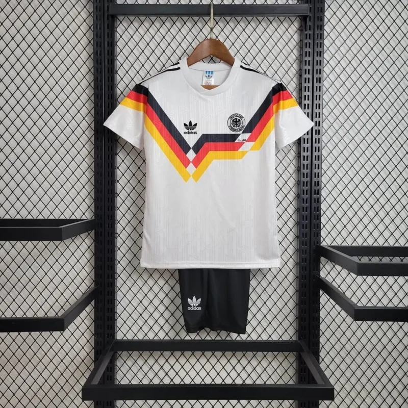 752e092e82cc3ef4fbf504aa4e6c1215 1990 Retro Germany Home kids kit jersey - Image 1