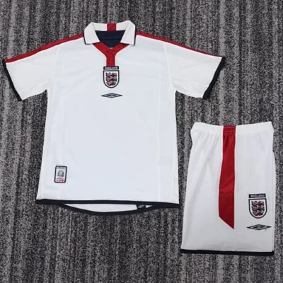 2004 Retro England Home kids kit jersey