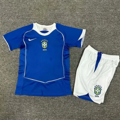 2004 Retro Brazil Away kids kit jersey