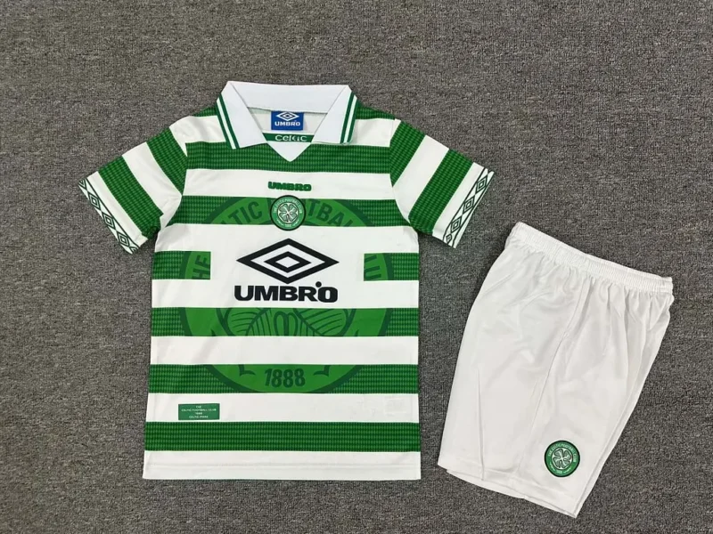 8f73ac4b38c82a3394b11282e49d5b87 1997/1999 Retro Celtic Home kids kit jersey - Image 1