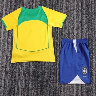 2004 Retro Brazil Home kids kit jersey - Image 2
