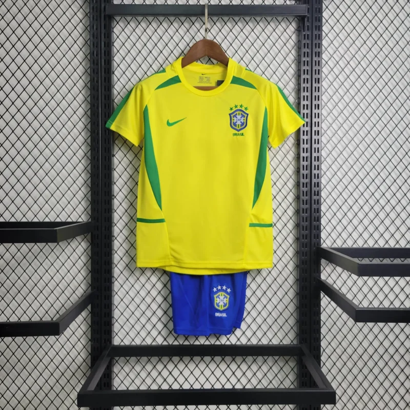 1998 Retro Brazil Home kids kit jersey - Image 1