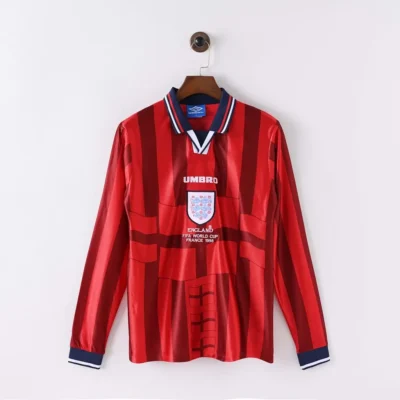 1998 Retro Long Sleeve England Away jersey