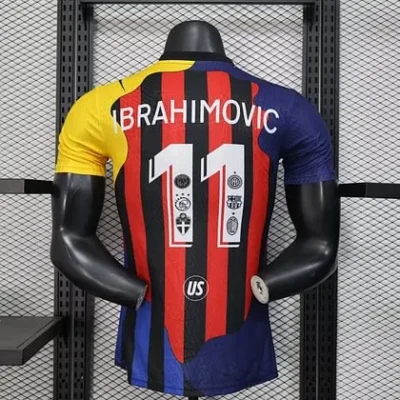 2025/2026 Player Version 11# Lbrahimovic AC Milan/Barcelona/PSG/Ajax/Inter Milan/Sweden jersey - Image 2