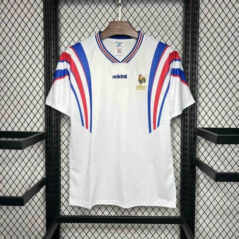 a87c711a27bb4fae3a1dc3846acbce13 1996 Retro France Away jersey - Image 1