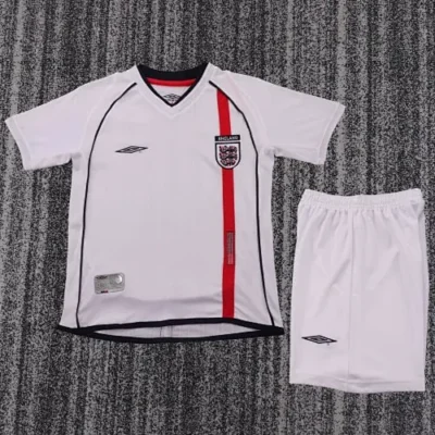 2002 Retro England Home kids kit jersey