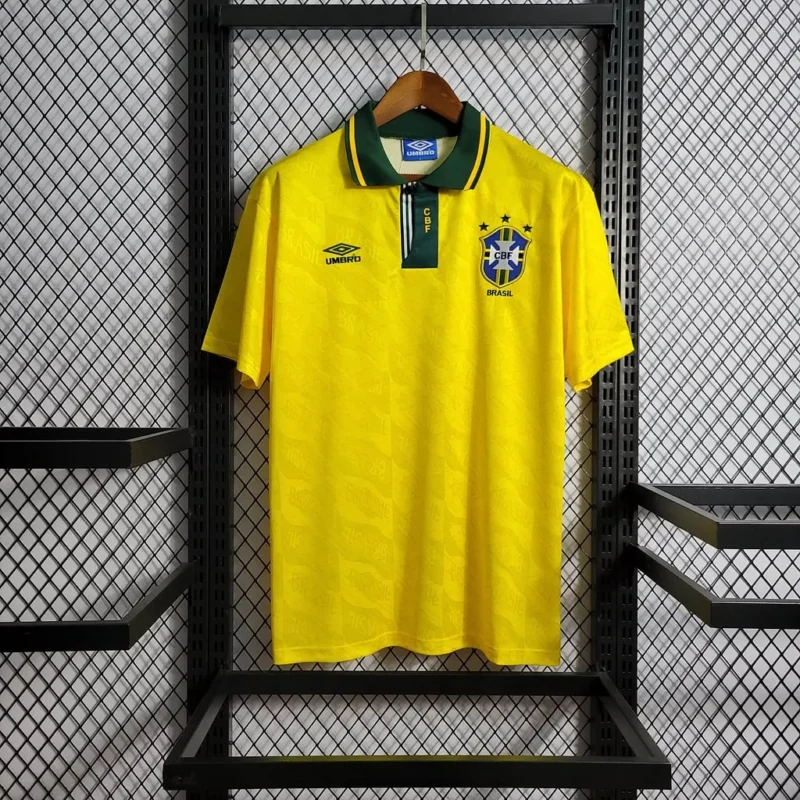 b9394590ac91920ee4c541ff00c50a25 1992 Retro Brazil Home jersey - Image 1