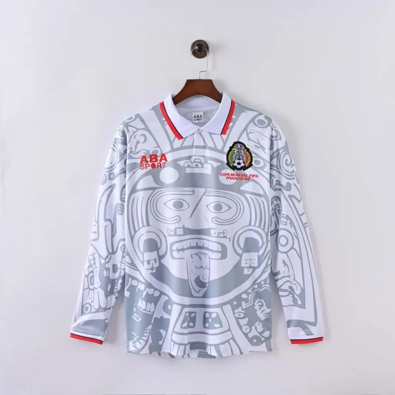 c05a8fb2fd57909535254830a8394bf9 1998 Retro Long Sleeve Mexico Away jersey - Image 1