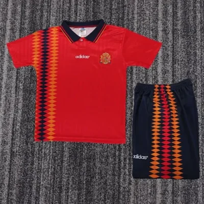 1994 Retro Spain Home kids kit jersey
