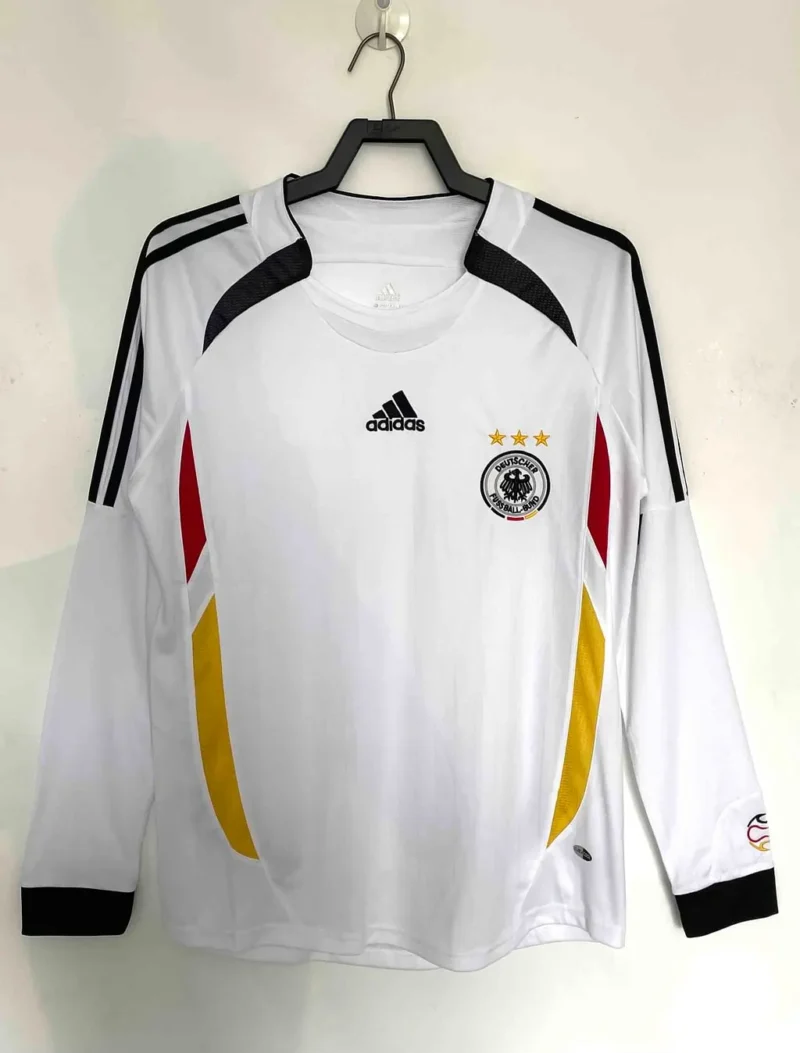 c91740162b38dc9721eb63f04a4a3bb0 2006 Retro Long Sleeve Germany Home jersey - Image 1