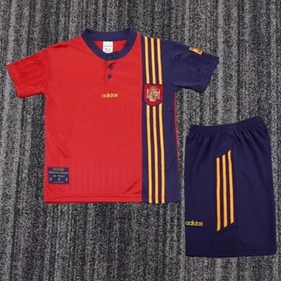 1996 Retro Spain Home kids kit jersey