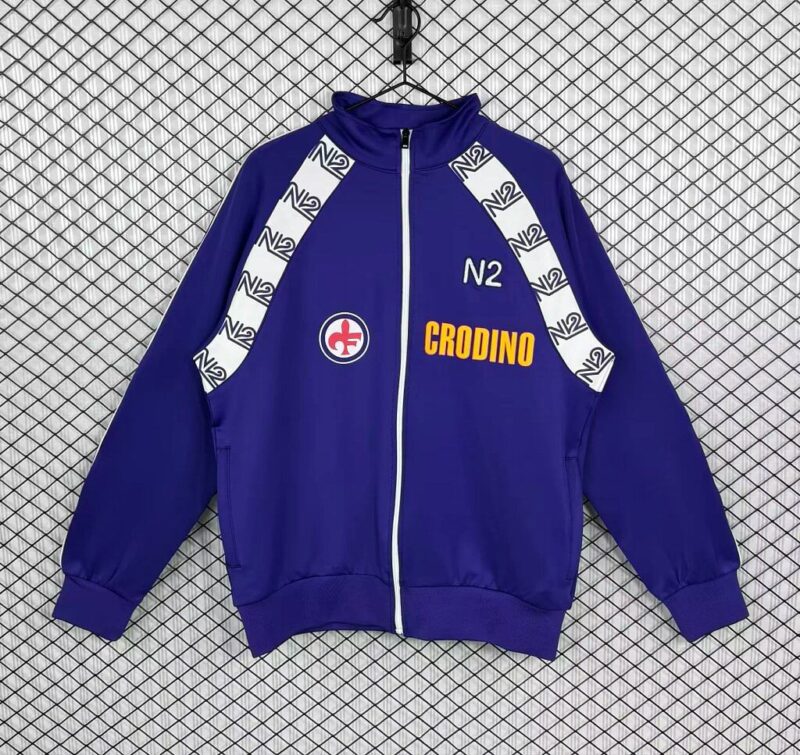 cc70da3afd5946eba55c79d05dea236f 1986/1987 Retro Fiorentina Long Zipped Jacket jersey - Image 1