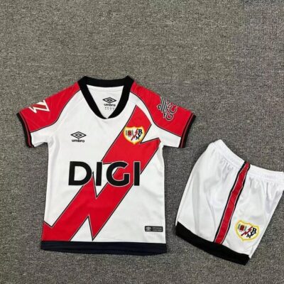 2025/2026 Rayo Vallecano Home kids kit jersey