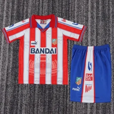 1996/1997 Retro Atletico Madrid Home kids kit jersey