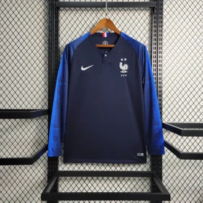 2018 Retro Long Sleeve France Home jersey