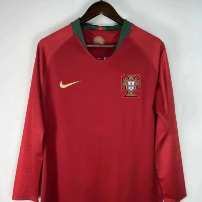 2018 Retro Long Sleeve Portugal Home jersey