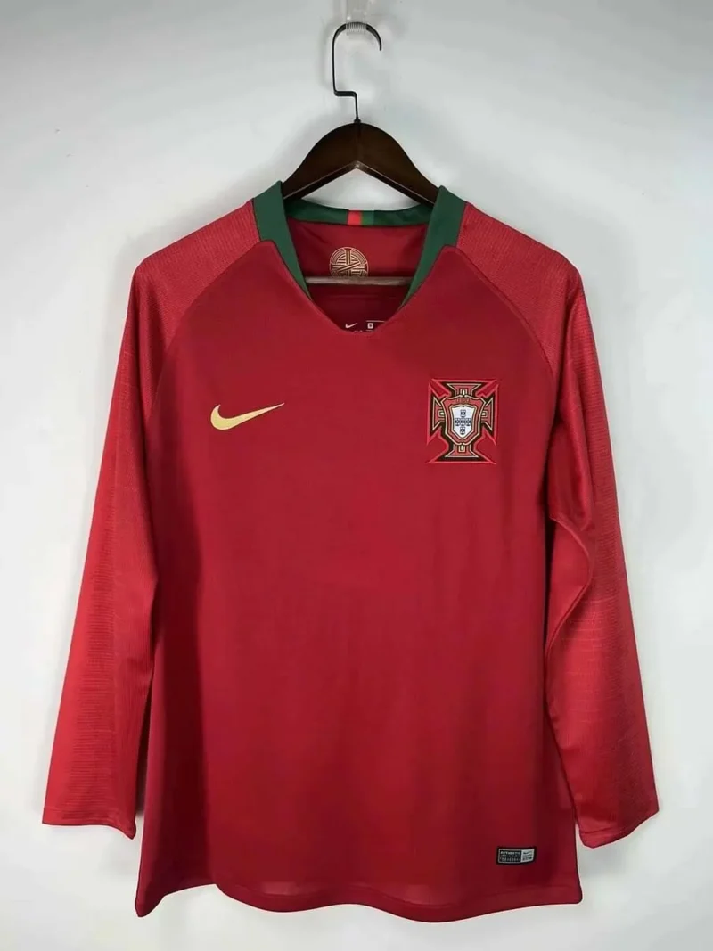 2018 Retro Long Sleeve Portugal Home jersey - Image 1