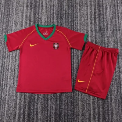 2006 Retro Portugal Home kids kit  jersey