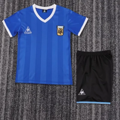 1986 Retro Argentina Away kids kit jersey