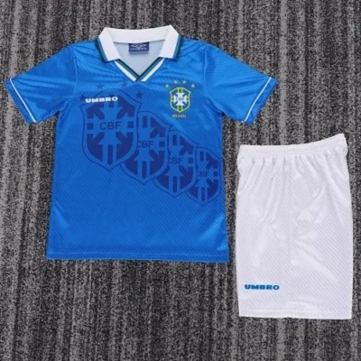 1996 Retro Brazil Away kids kit jersey