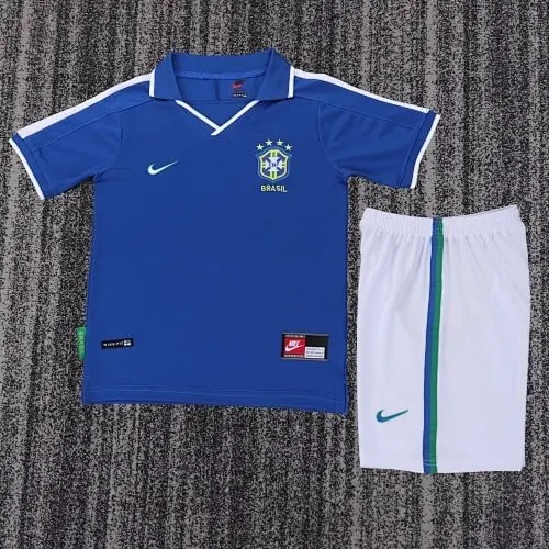f5470951356cd6699a987129bdc26d4a 1997 Retro Brazil Away kids kit jersey - Image 1