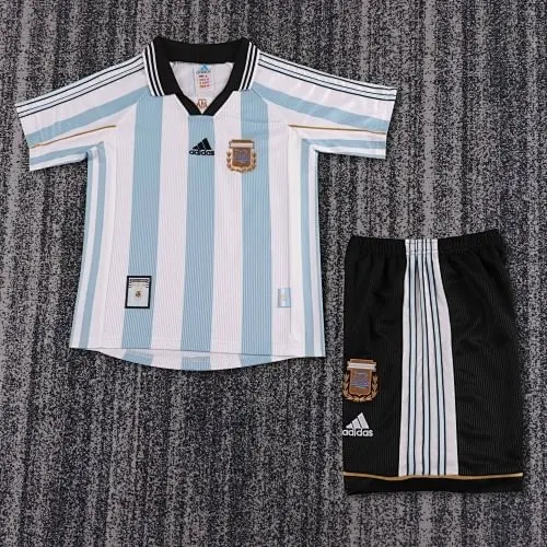 fe6ac868afd35ce3b751b6e82531587b 1998 Retro Argentina Home kids kit jersey - Image 1