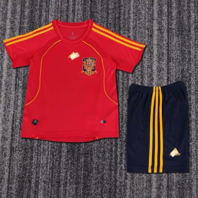 2008 Retro Spain Home kids kit jersey