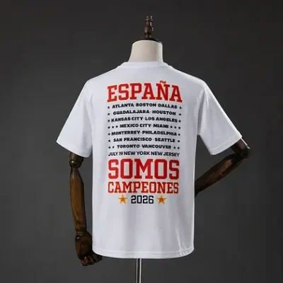 2026 Spain "We Are Champions" T-Shirt White - Image 2