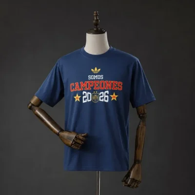 2026 Spain "We Are Champions" T-Shirt Blue