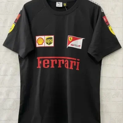 2026 Ferrar Black Round Collar Formula One Racing Shirts