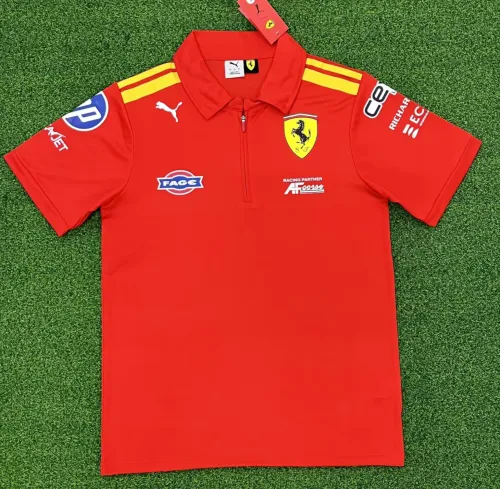 d22e057c86 2026 #F1 Ferrar Red Formula One Racing Shirts - Image 1