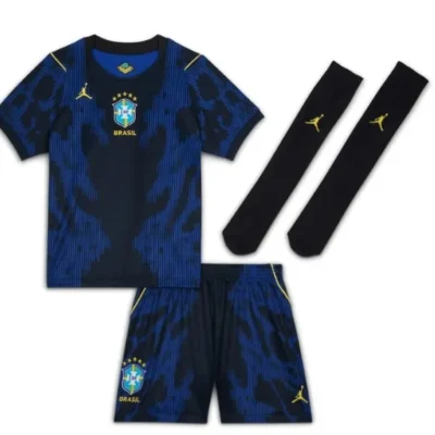 2026 Brazil away kids kit jersey